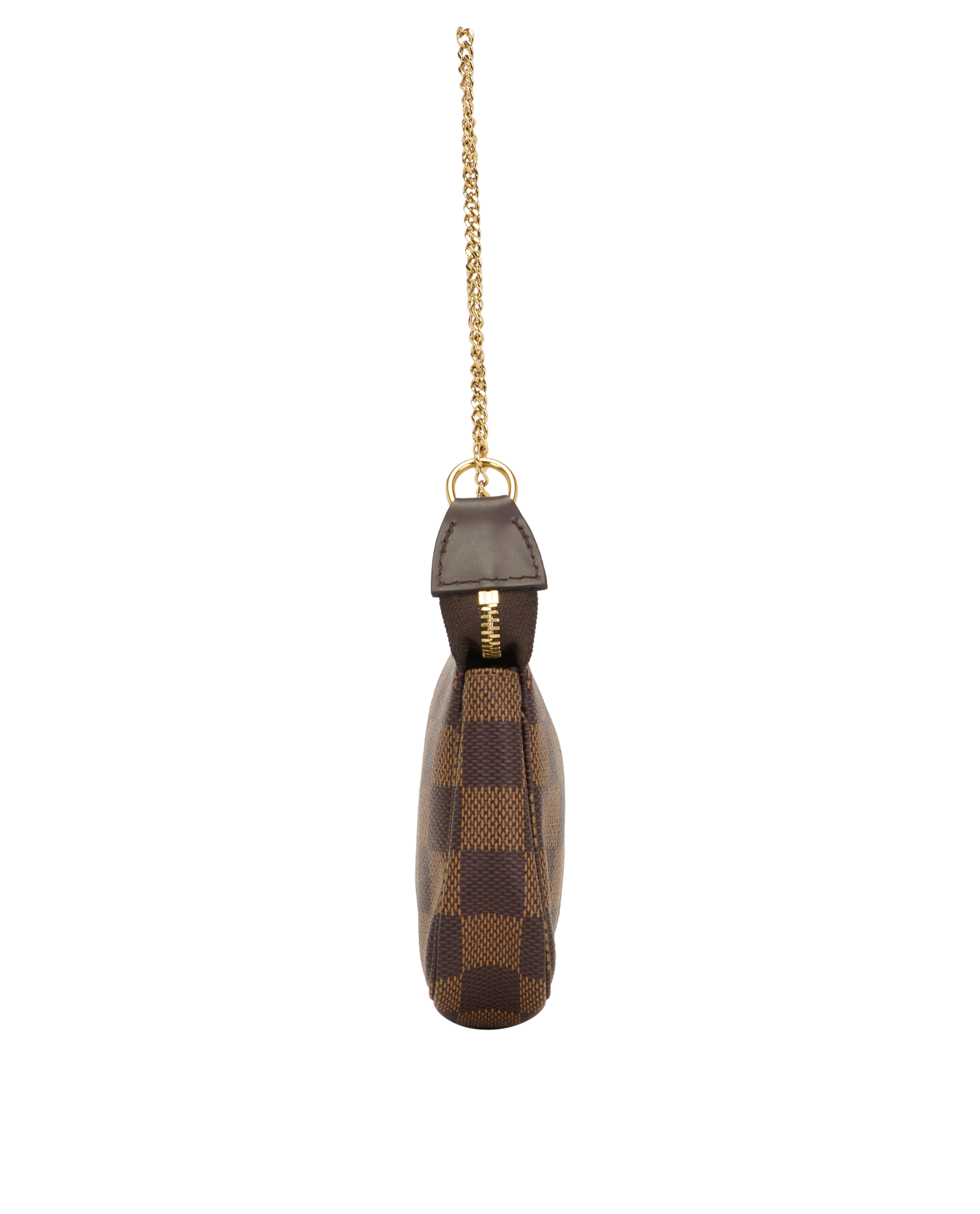 Mini Pochette Accessoires, &pound;495, Handbags, Brown, Canvas, Bottom view